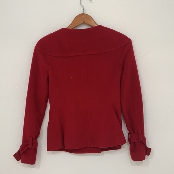 BCBGMaxazria Red Wool Double Breasted Peacoat Size XS/0 - Picture 5 of 10